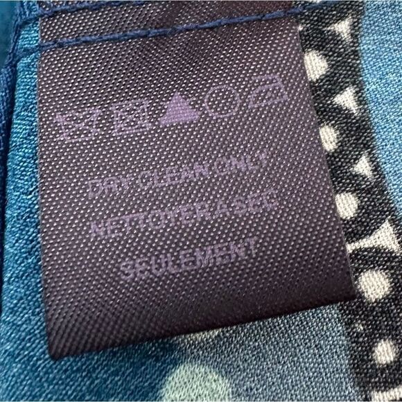 HALE BOB silky long sleeve blue paisley shift dress size M - Picture 7 of 9